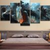 God Of War Kratos Battle Giant - Gaming 5 Panel Canvas Art Wall Decor