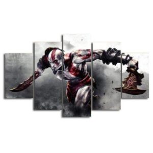 God Of War Kratos - Gaming 5 Panel Canvas Art Wall Decor
