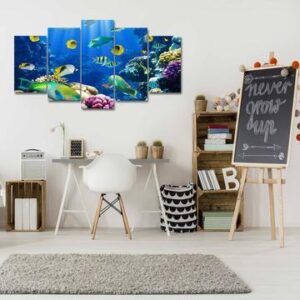 Going Underwater - Ocean 5 Panel Canvas Art Wall Decor