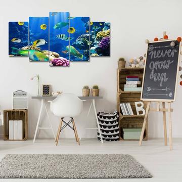 Going Underwater - Ocean 5 Panel Canvas Art Wall Decor Going Underwater - Ocean 5 Panel Canvas Art Wall Decor