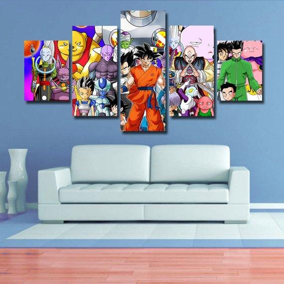 Goku 10 - Anime 5 Panel Canvas Art Wall Decor Goku 10 - Anime 5 Panel Canvas Art Wall Decor