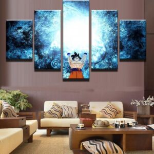 Goku Last Skill Dragon Balls - Anime 5 Panel Canvas Art Wall Decor