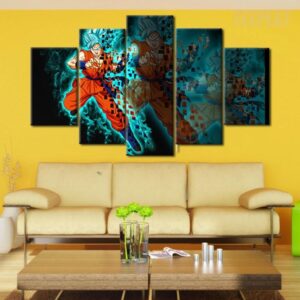 Goku Super Saiyan God - Anime 5 Panel Canvas Art Wall Decor