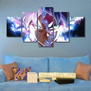 Goku Ultra Instinct - Anime 5 Panel Canvas Art Wall Decor