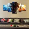 Goku & Vegeta Ssj4 - Anime 5 Panel Canvas Art Wall Decor