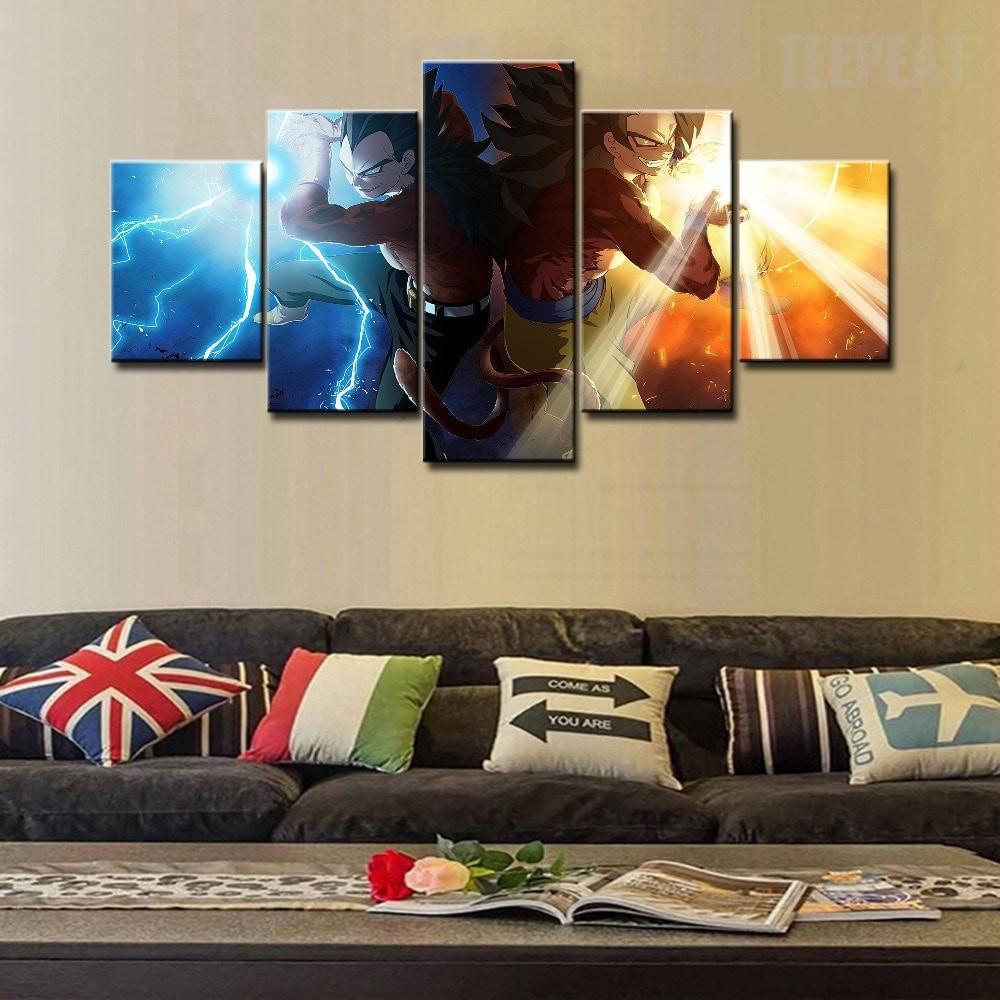Goku & Vegeta Ssj4 - Anime 5 Panel Canvas Art Wall Decor Goku & Vegeta Ssj4 - Anime 5 Panel Canvas Art Wall Decor