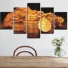 Gold Treasure Bank Casino - Crypto 5 Panel Canvas Art Wall Decor