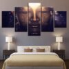 Golden Buddha - Religion 5 Panel Canvas Art Wall Decor
