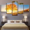 Golden Maple - Nature 5 Panel Canvas Art Wall Decor