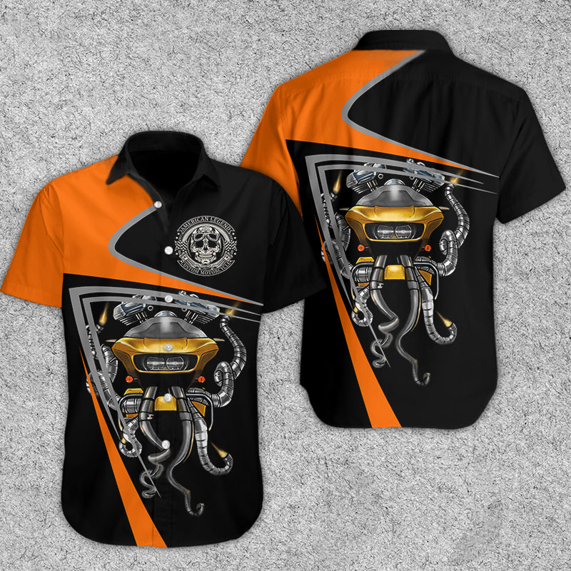 Golden Motor Monster Hawaiian Shirt Summer Button Up Golden Motor Monster Hawaiian Shirt Summer Button Up