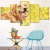 Golden Retriever - Animal 5 Panel Canvas Art Wall Decor