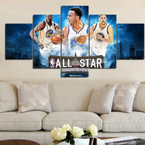 Golden State Warriors All Stars - Sport 5 Panel Canvas Art Wall Decor