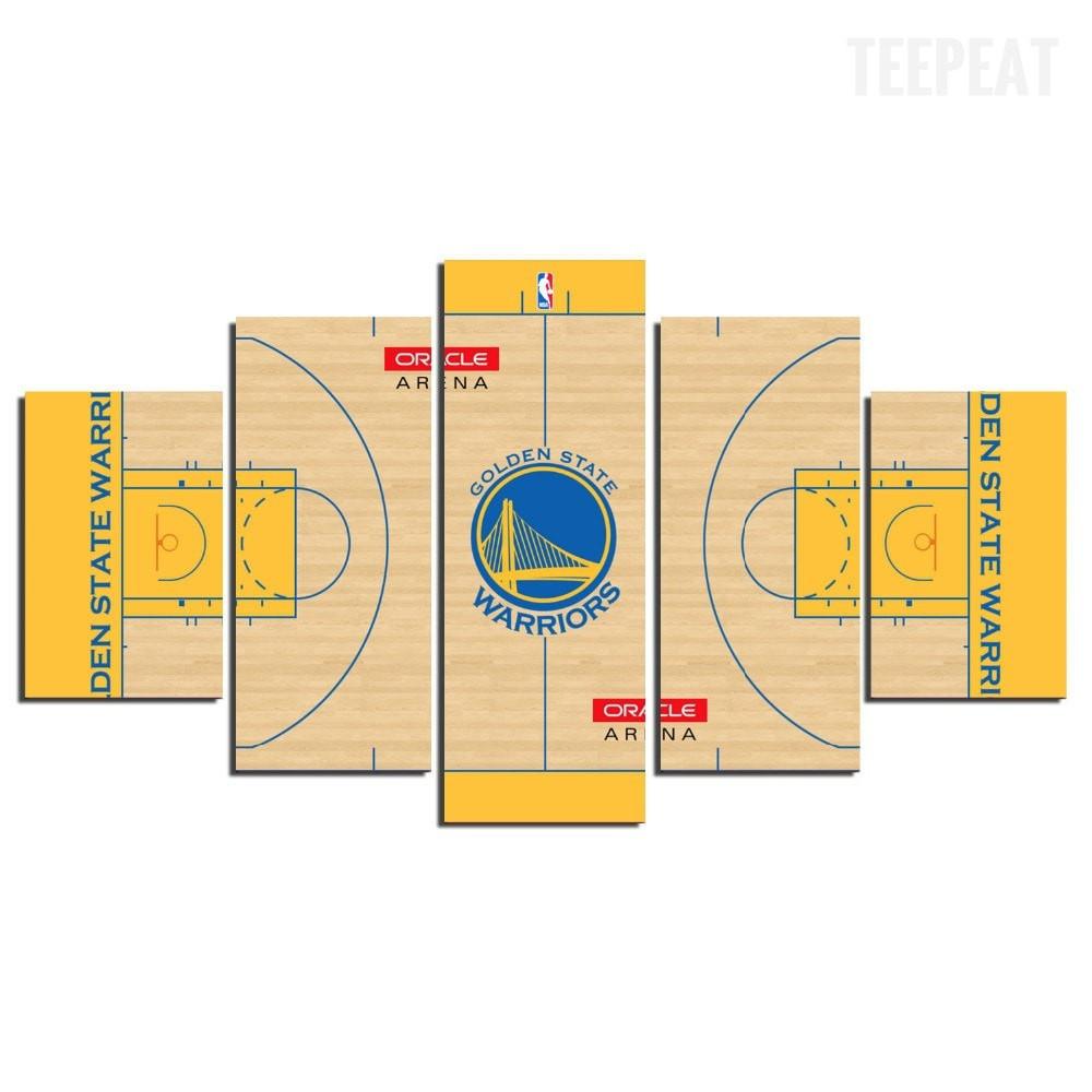 Golden State Warriors Court - Sport 5 Panel Canvas Art Wall Decor Golden State Warriors Court - Sport 5 Panel Canvas Art Wall Decor