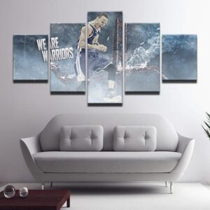 Golden State Warriors Stephen Steph Curry - Famous Person 5 Panel Canvas Art Wall Decor