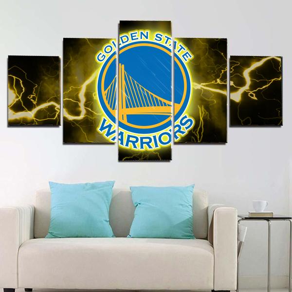 Golden State Warriors - Sport 5 Panel Canvas Art Wall Decor Golden State Warriors - Sport 5 Panel Canvas Art Wall Decor