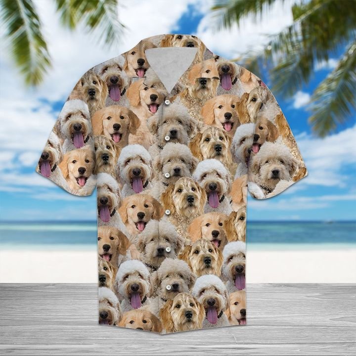 Goldendoodle Hawaiian Shirt Summer Button Up Goldendoodle Hawaiian Shirt Summer Button Up