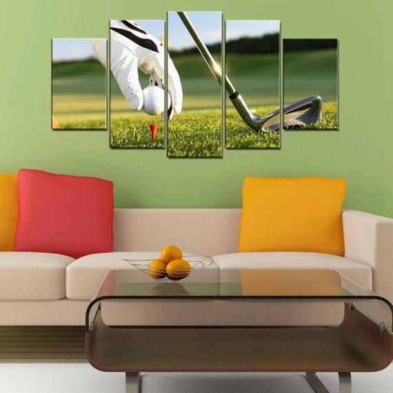 Golf Ball 4 - Sport 5 Panel Canvas Art Wall Decor Golf Ball 4 - Sport 5 Panel Canvas Art Wall Decor