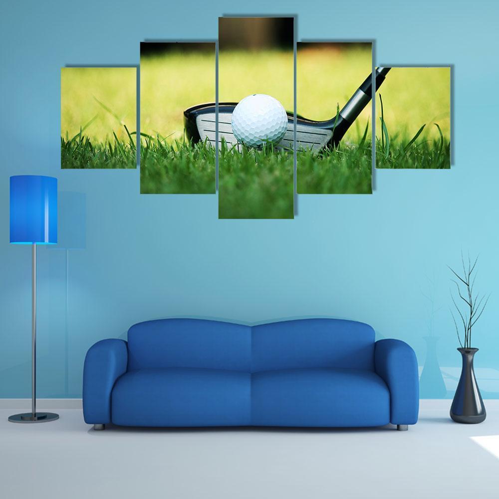 Golf Ball Close Up - Sport 5 Panel Canvas Art Wall Decor Golf Ball Close Up - Sport 5 Panel Canvas Art Wall Decor