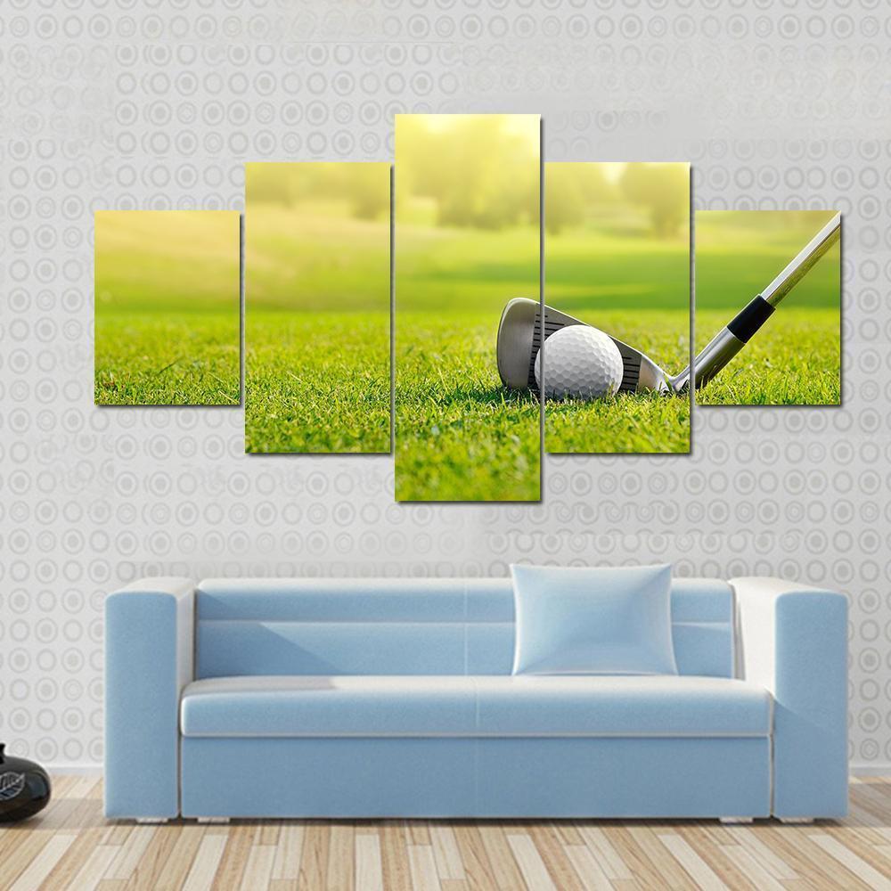 Golf Ball With Stick - Sport 5 Panel Canvas Art Wall Decor Golf Ball With Stick - Sport 5 Panel Canvas Art Wall Decor