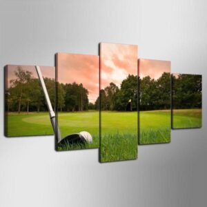 Golf Club Course - Sport 5 Panel Canvas Art Wall Decor