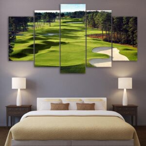 Golf Course 1 - Nature 5 Panel Canvas Art Wall Decor