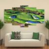 Golf Course 18 - Nature 5 Panel Canvas Art Wall Decor