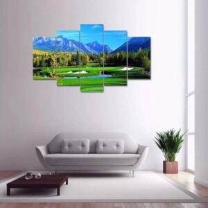 Golf Course 2 - Sport 5 Panel Canvas Art Wall Decor
