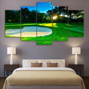 Golf Course 4 - Nature 5 Panel Canvas Art Wall Decor