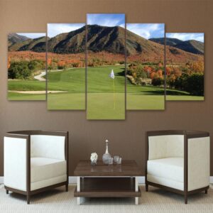 Golf Course 5 - Nature 5 Panel Canvas Art Wall Decor