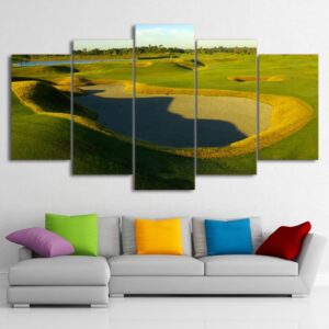 Golf Course 7 - Nature 5 Panel Canvas Art Wall Decor
