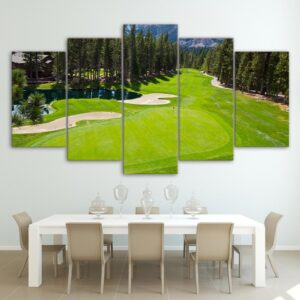 Golf Course 8 - Nature 5 Panel Canvas Art Wall Decor