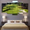 Golf Course Aerial View - Sport 5 Panel Canvas Art Wall Decor