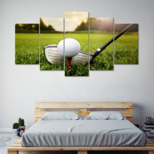 Golf Course Club Golfing - Sport 5 Panel Canvas Art Wall Decor