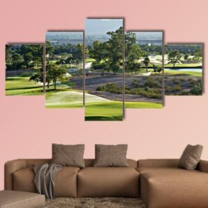 Golf Course In Phoenix - Nature 5 Panel Canvas Art Wall Decor