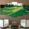 Golf Course Morning Golfing - Sport 5 Panel Canvas Art Wall Decor