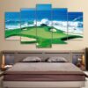 Golf Course On The Coast - Landscape 5 Panel Canvas Art Wall Decor