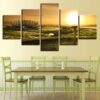 Golf Course Sunset - Nature 5 Panel Canvas Art Wall Decor