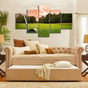 Golf Course V4 - Sport 5 Panel Canvas Art Wall Decor