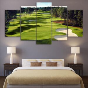 Golf Course - Landscape 5 Panel Canvas Art Wall Decor