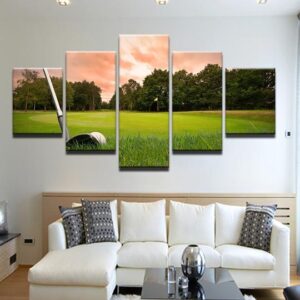 Golf Golfing Chip Shot - Sport 5 Panel Canvas Art Wall Decor