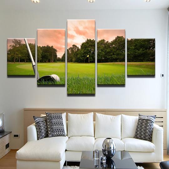 Golf Golfing Chip Shot - Sport 5 Panel Canvas Art Wall Decor Golf Golfing Chip Shot - Sport 5 Panel Canvas Art Wall Decor