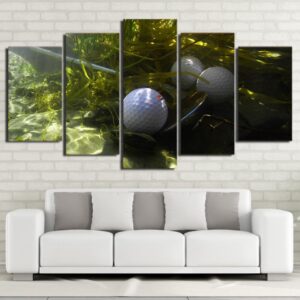 Golf Green Grass Underwater - Sport 5 Panel Canvas Art Wall Decor