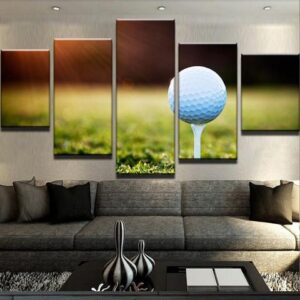 Golf Sunset - Nature 5 Panel Canvas Art Wall Decor