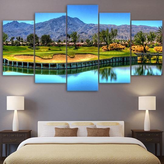 Golfing In The Desert - Sport 5 Panel Canvas Art Wall Decor Golfing In The Desert - Sport 5 Panel Canvas Art Wall Decor