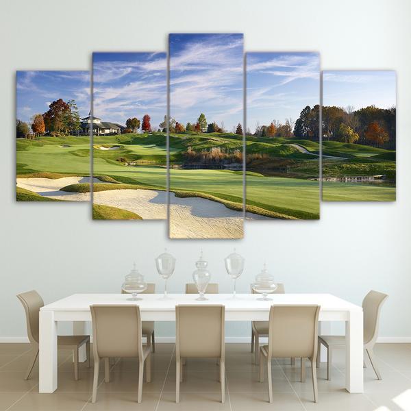 Golfing Panel Wall Art Picture Print - Nature 5 Panel Canvas Art Wall Decor Golfing Panel Wall Art Picture Print - Nature 5 Panel Canvas Art Wall Decor