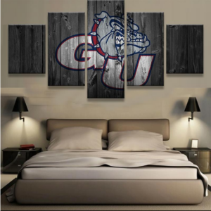 Gonzaga Bulldogs Barn Wood - Sport 5 Panel Canvas Art Wall Decor