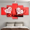 Good Morning Love You Cup For Lovers - Kitchen 5 Panel Canvas Art Wall Decor