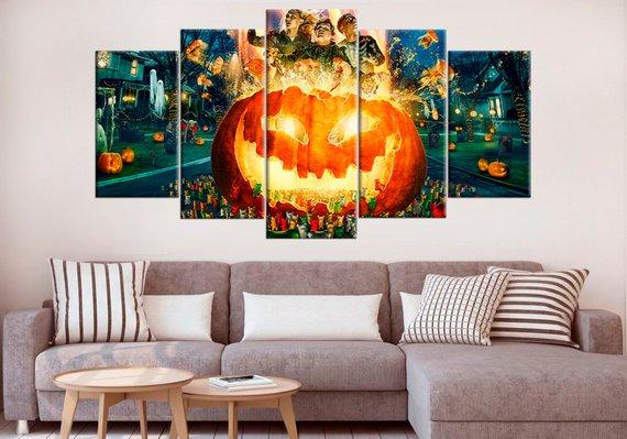 Goosebumps 2 Haunted Halloween Pumpkin - Movie 5 Panel Canvas Art Wall Decor Goosebumps 2 Haunted Halloween Pumpkin - Movie 5 Panel Canvas Art Wall Decor