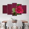 Gorgeous Rose - Nature 5 Panel Canvas Art Wall Decor
