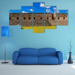 Governor’S Palace Uxmal Ancient Maya City - Nature 5 Panel Canvas Art Wall Decor